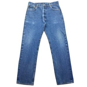 Levi's 501 Jeans Straight Leg Button‎ Fly Classic Denim Blue W36 Fits 33" Y2K